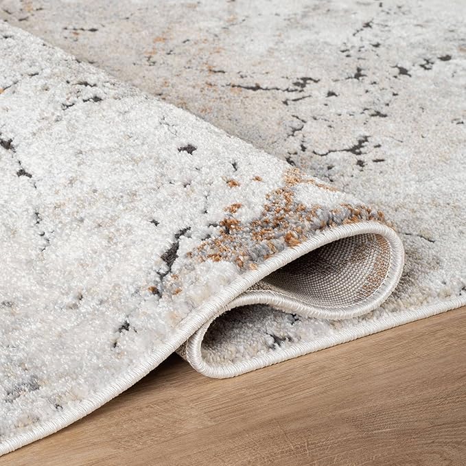Rugshop Drifted Marble Abstract Area Rug Durable, Kid & Pet Friendly Gray - Image 3
