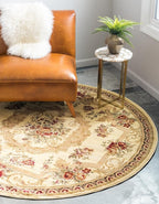 Rugs.com Chateau Collection Rug – 6 Ft Round Cream Medium Rug Perfect - Image 6