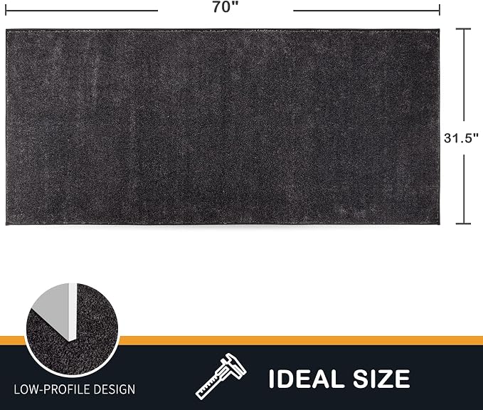 PURRUGS Dirt Trapping Door Mat 31.5" x 70", Non-Slip Machine Washable Entry Rug - Image 2