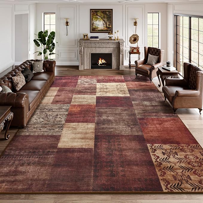DweIke Washable Area Rugs for Living Room, 4x6 Soft Bedroom Rugs, Geometric by DweIkeHomeDecor