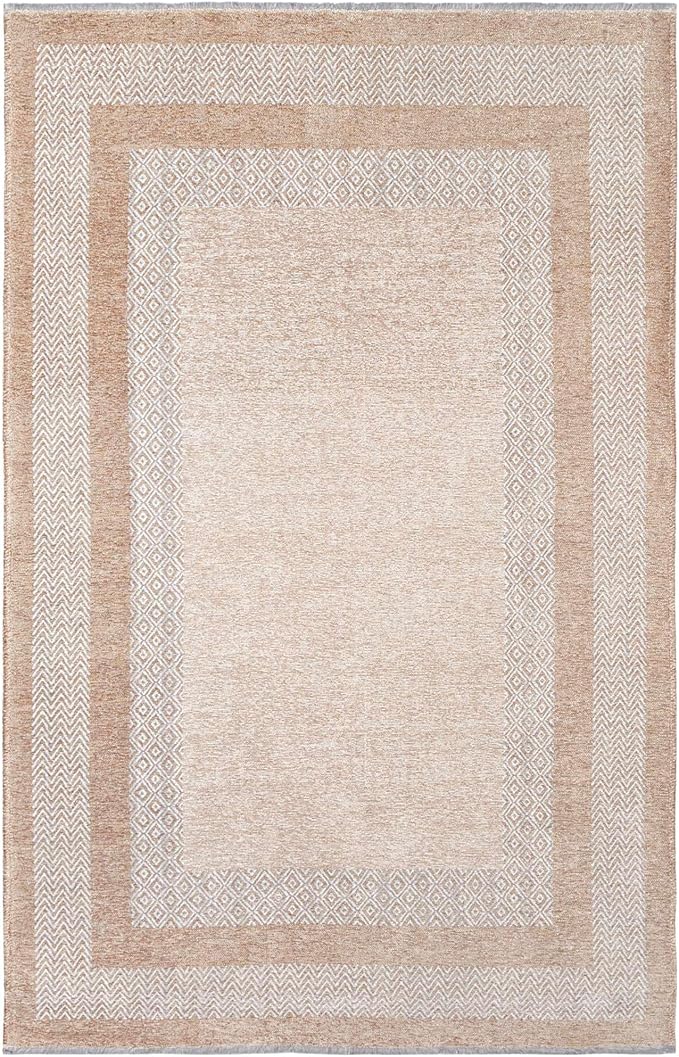 Alfa Rich 4x6 Beige Cream Washable Area Rugs - Image 7