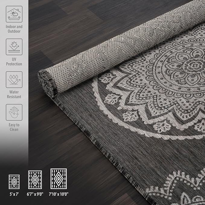 CAMILSON Outdoor Rug 8x10 Modern Area Rugs - Image 6