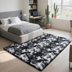 Fluffy Rug Shaggy Area Rug, Mottling Black 5x8 Area Rugs - Image 2