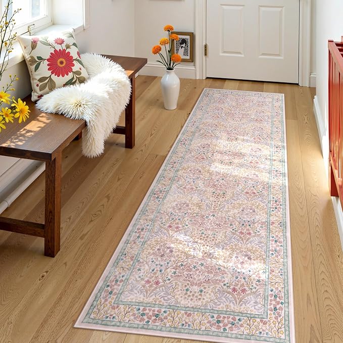 Lahome Floral Washable Kitchen Runner Rug, 2x6 Runners by Lahome