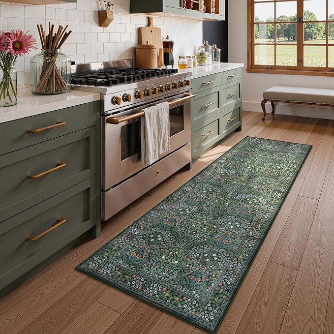 Lahome Floral Washable Runners for Hallways, 2x6 Runner Rug Non Slip Ultra-Thin - Image 2