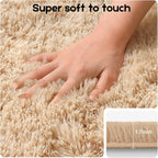 4x6 Light Tan Rugs for Bedroom Living Room, Fluffy Small Area Rug Soft Shag - Image 3