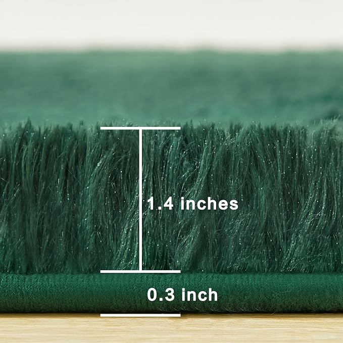 Andency 6x9 Area Rugs Emerald Green, Large Shag Fluffy Soft Shaggy Rugs - Image 2