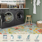 Lahome Collection Floral Runner Rug 2'x4' Non Slip Vintage Hallway Runner Rug - Image 8