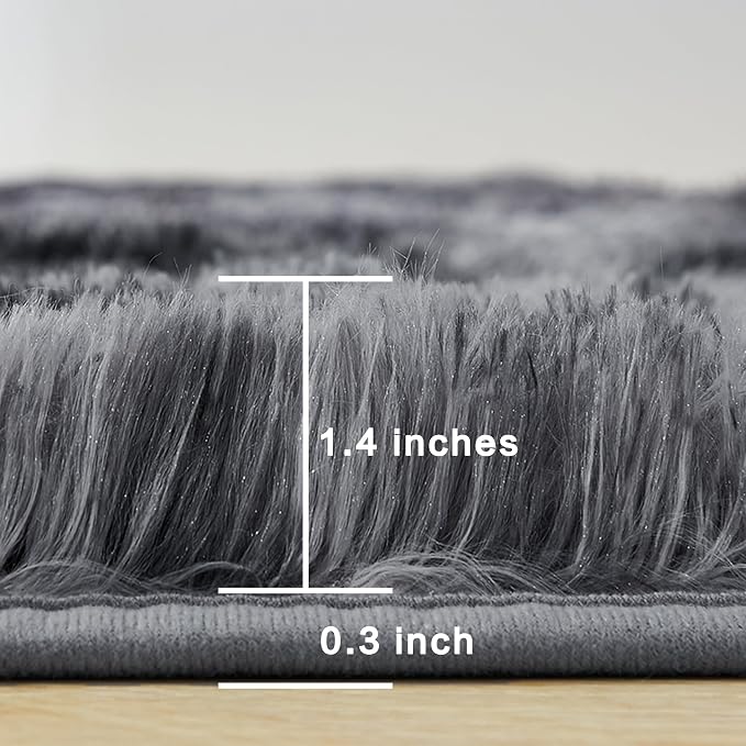 Andency Soft Area Rugs for Living Room Bedroom, 4x6 Non-Slip Fluffy Shag Carpet - Image 2
