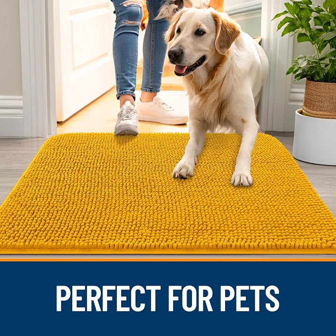 OLANLY Dog Door Mat for Muddy Paws 36x24, Absorbs Moisture and Dirt, Absorbent - Image 6