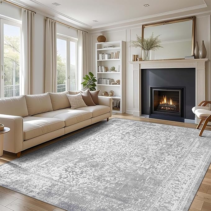 vivorug 3x5 Neutral Area Rugs, Stain Resistant Washable Rug by vivorug