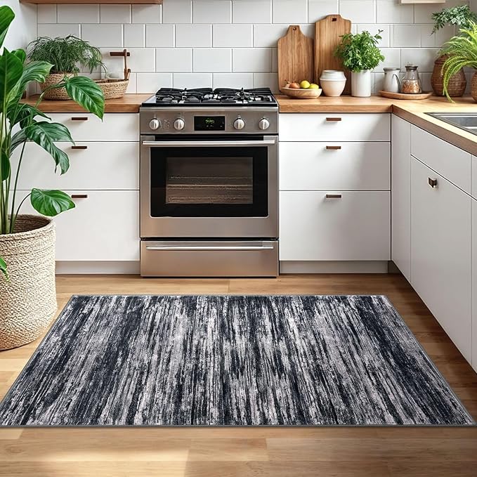 3x5 Modern Abstract Area Rug for Entryway, Low-Pile Door Mat Indoor for Living - Image 2