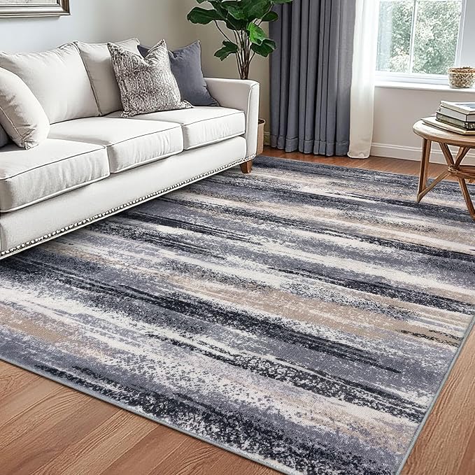 Modern Abstract 5x7 Machine Washable Area Rug Non-Slip Soft Bedroom Living Romm by lansny