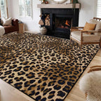 Leopard Rug 5x7 Washable Animal Print Rug Living Room Large Carpet Soft Non-Slip - Image 7