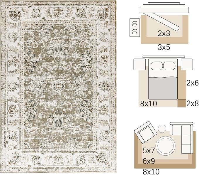 jinchan Fiora 4x6 Area Rugs for Bedroom - Image 2