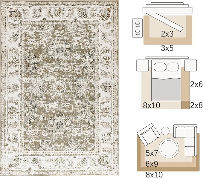 jinchan Fiora Floral 3x5 Area Rug - Image 2