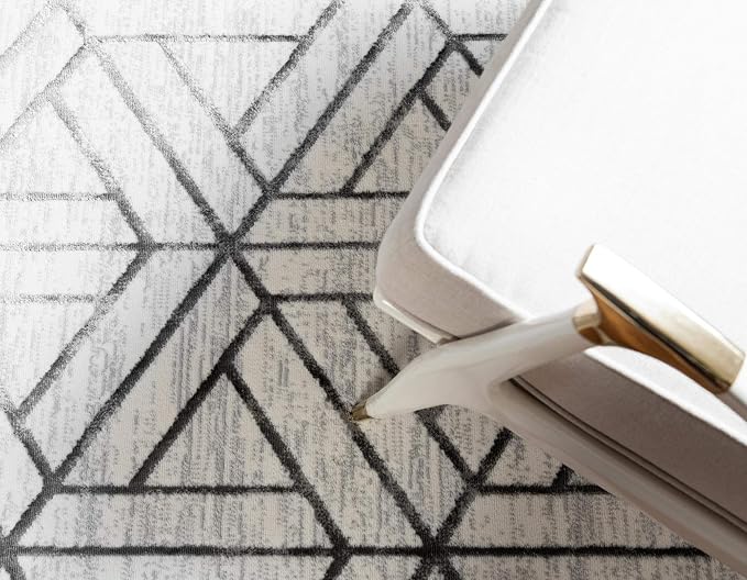 Rugs.com Lattice Trellis Collection Rug – 5' x 8' White Low-Pile Rug Perfect - Image 6