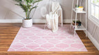 Rugs.com Lattice Frieze Collection Rug – 6' Square Light Pink Medium Rug Perfect - Image 3