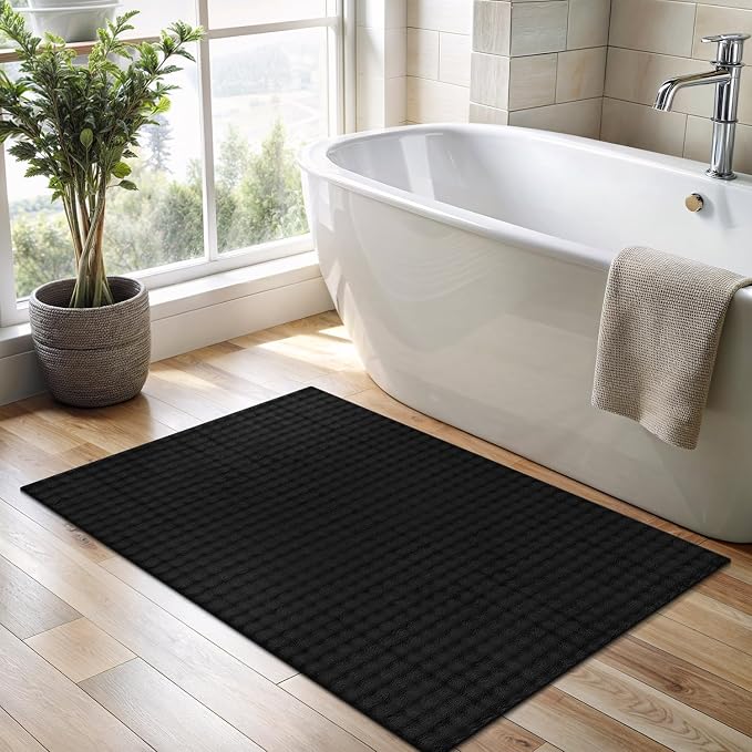 CAMILSON Modern Black Non Slip Door Mat Rug 2x3 Ultra Soft High Pile Entryway - Image 5