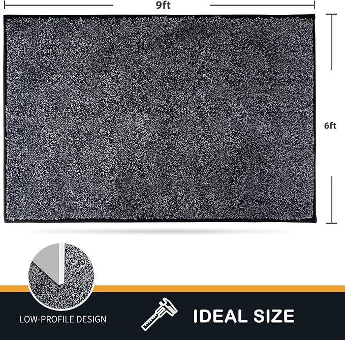 PURRUGS Easy Care Area Rug 6ft x 9ft, Non-Slip Washable Entryway Rug, Stain - Image 2