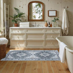 Area Rugs 2'x5' Washable Non-Slip, Floral Vintage Distress Print Pattern - Image 3