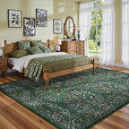 Lahome Floral Washable 6x9 Area Rugs, Soft Green Bedroom Rug - Image 3