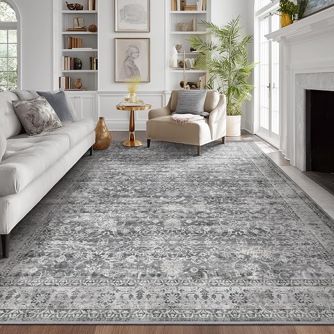 Vintage Neutral Large Area Rugs 9x12 by Jainmy