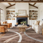 Rugshop Modern Wavy Circles Design Area Rug, Non-Shedding Carpet by Rugshop