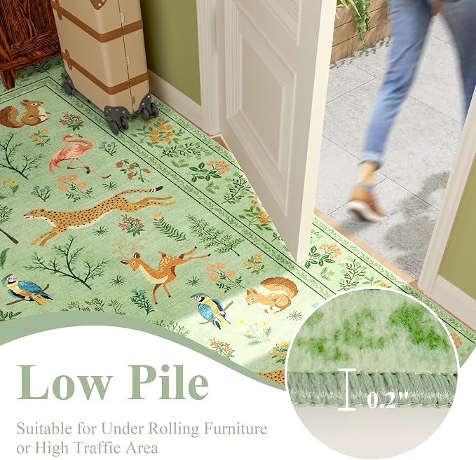 DUKINO 5x7 Rug, Washable Animal Living Room Rug - Image 6