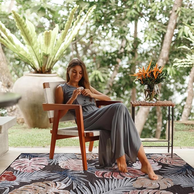 CAMILSON Indoor Outdoor Rug, Easy-Cleaning Non-Shedding Living Room, Garden and - Image 4