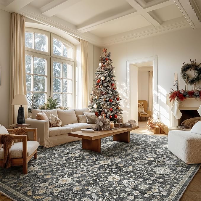 8x10 Washable Area Rugs Ultral Soft Non-Slip Stain Resistant Vintage Boho Large - Image 4