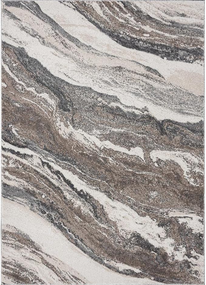 LUXE WEAVERS Lagos Collection 7983 Grey 5x7 Art Deco Area Rug - Image 3
