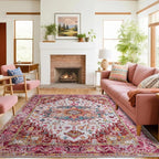 Large Area Rugs 8x10 for Living Room, Washable Vintage Rugs -Low Pile, Soft by Beglad