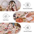 5x7 Washable Rug for Living Room, Non Slip Low Pile Soft Flower Carpet - Image 6