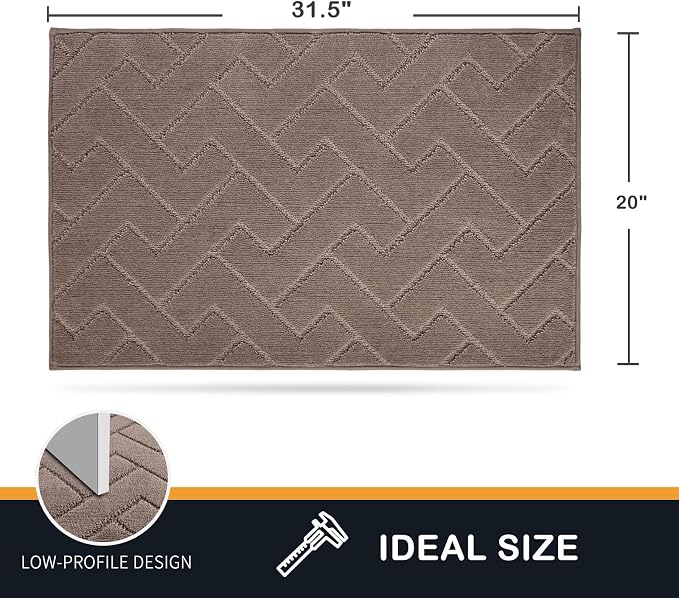 PURRUGS Dirt Trapping Door Mat 20" x 31.5", Non-Slip Machine Washable Entry Rug - Image 2