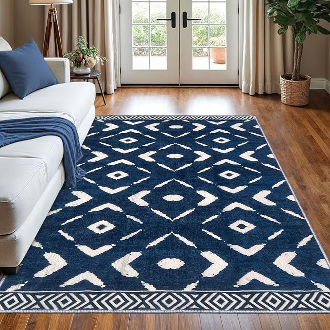 KILOCOCO Living Room Rug 5x7 Area Rug Printed Boho Washable Bedroom Rugs Non by Kilococo