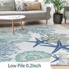 Tritard Coastal Area Rugs Nautical Beach Themed Non-Slip Machine Washable Rugs - Image 5