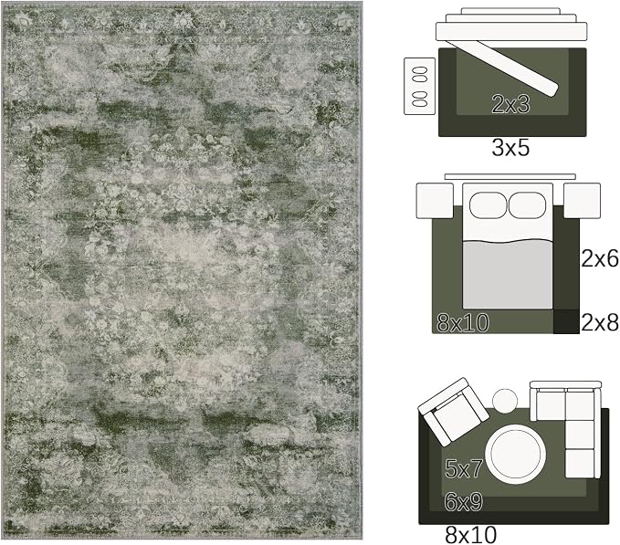 jinchan Washable Area Rug 6x9 for Living Room - Image 2