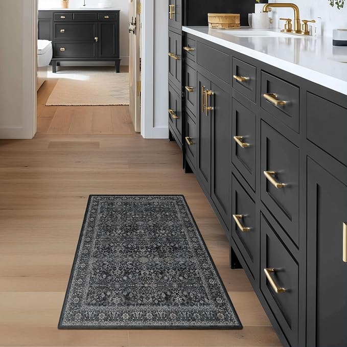 Charcoal Black Entryway Rug Indoor, 2x3 Small Door Rugs - Image 4