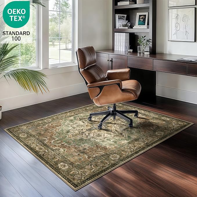 4x6 Machine Washable Area Rug for Living Room, Kids and Pets Friendly for - Image 3