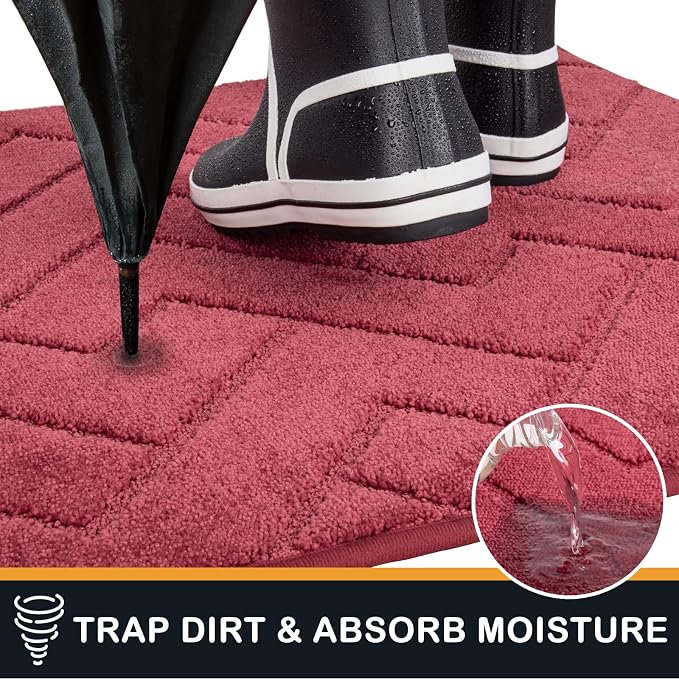 PURRUGS Dirt Trapping Door Mat 24" x 59", Non-Slip Machine Washable Entry Rug - Image 5