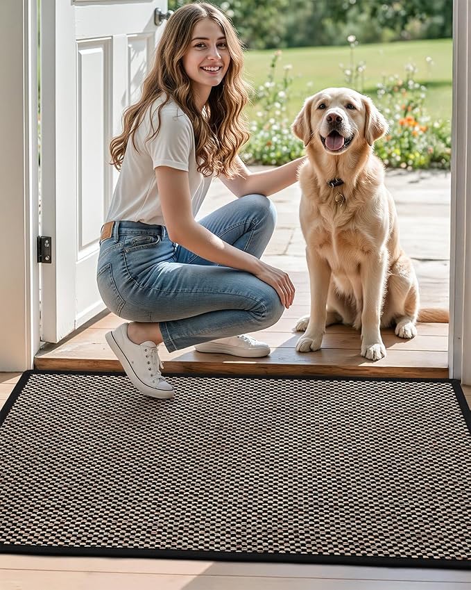 DEXI Ultra Thin Entryway Door Mat 24x36, Non Slip Rubber Backing Inside Entry - Image 9