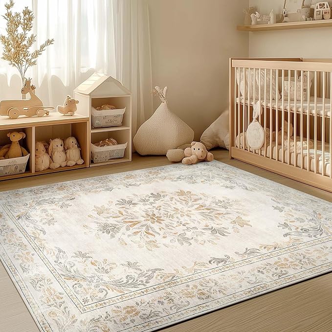jinchan Vintage Floral 6x9 Area Rug - Image 5
