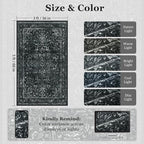 Black Distressed 3x5 Area Rugs for Entryway Foyer, Washable Non Slip Low Pile - Image 2