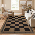 Vasofe 3x5 Plaid Rug, Jute Rugs, Washable Outdoor Indoor Checkered Carpets by VasofeSoftFluffyRugs
