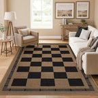 Vasofe 3x5 Plaid Rug, Jute Rugs, Washable Outdoor Indoor Checkered Carpets by VasofeSoftFluffyRugs