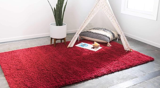 Unique Loom Solid Shag Collection Area Rug - Image 2