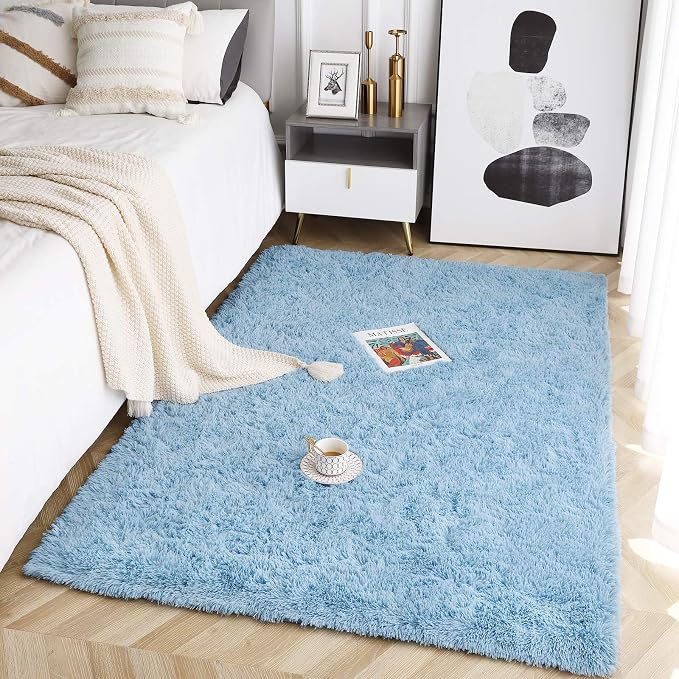 Beglad Fluffy Area Rugs 3 x 5 Feet, Modern Minimalist Style Shag Rugs, Non-Slip - Image 3