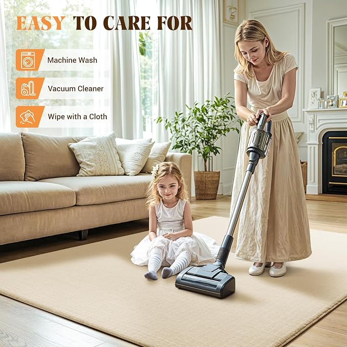 Shilucheng Wool Rug 8x10 Non-Slip, Blend 80% Wool and 20% Cotton Rugs - Image 8