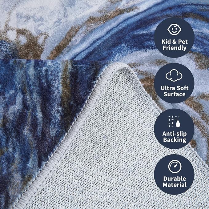 4x6 Washable Area Rugs for Living Room, Stain Resistant Carpet for Dining Room - Image 5